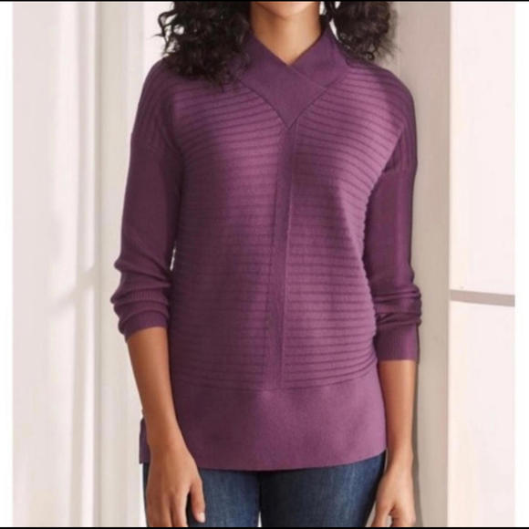 Soft Surroundings Sweaters - NWT SOFT SURROUNDINGS Raspberry Boheme Ladies Casual V-Neck‎ Sweater, M